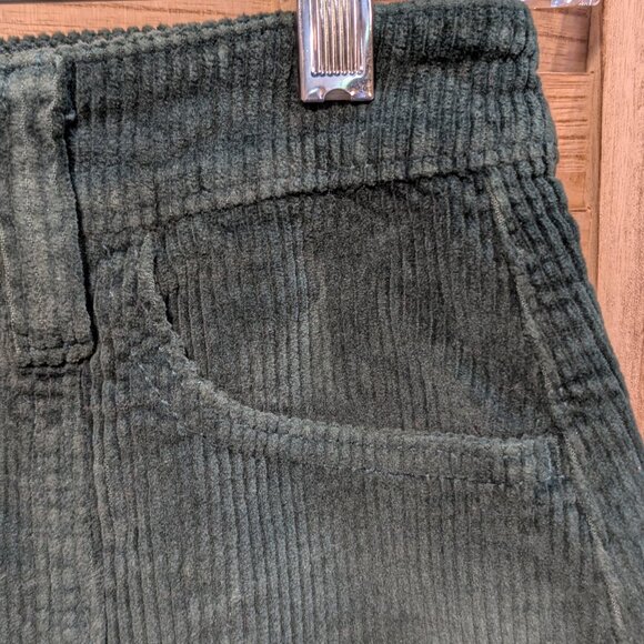 American Eagle Dark Green Corduroy Button-Front Skirt Size 0 Reg - Picture 5 of 13